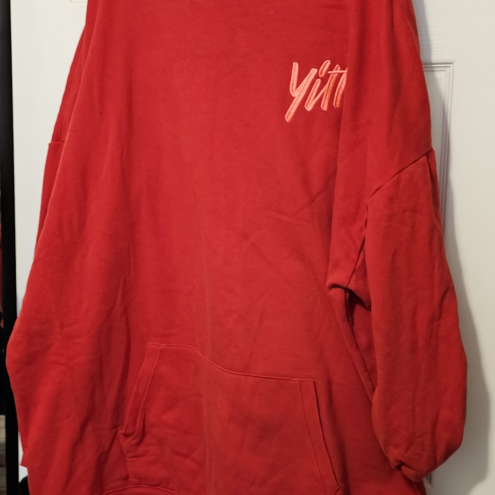 Red Pullover Sweater with Script Logo - Unbranded